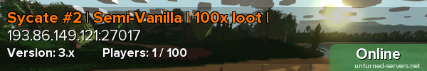 Sycate #2 | Semi-Vanilla | 100x loot |