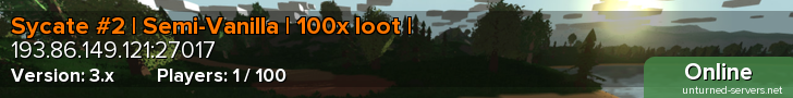 Sycate #2 | Semi-Vanilla | 100x loot |