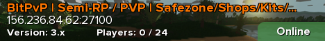 BitPvP | Semi-RP / PVP | Safezone/Shops/Kits/NPCs