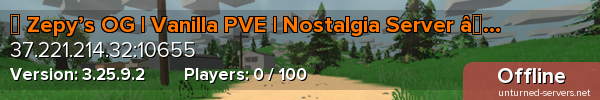 ✦ Zepy’s OG | Vanilla PVE | Nostalgia Server ✦