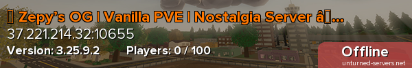 ✦ Zepy’s OG | Vanilla PVE | Nostalgia Server ✦