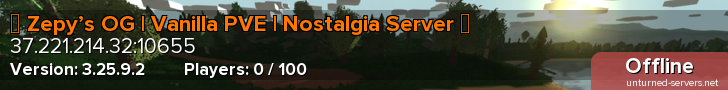 ✦ Zepy’s OG | Vanilla PVE | Nostalgia Server ✦