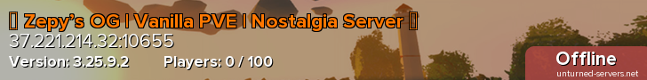 ✦ Zepy’s OG | Vanilla PVE | Nostalgia Server ✦