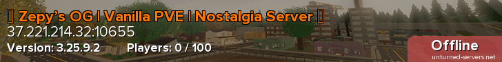 ✦ Zepy’s OG | Vanilla PVE | Nostalgia Server ✦